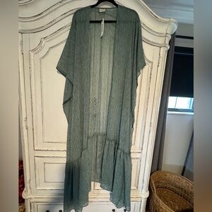 Three Bird Nest Teal Kimono